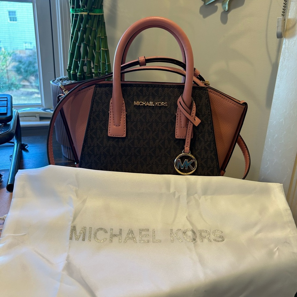 Michael Kors Brown and Pink Designer Satchel